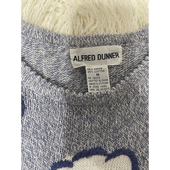 Novelty pullover sweater short sleeve pond trees flowers pastoral scene Medium - Picture 3 of 4